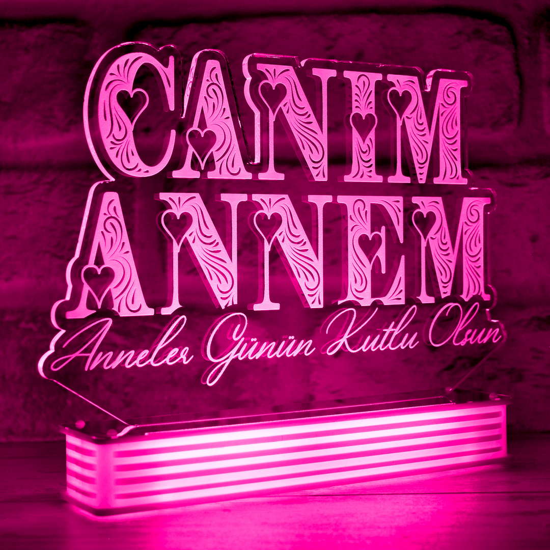 Canım Annem 3D Lamba