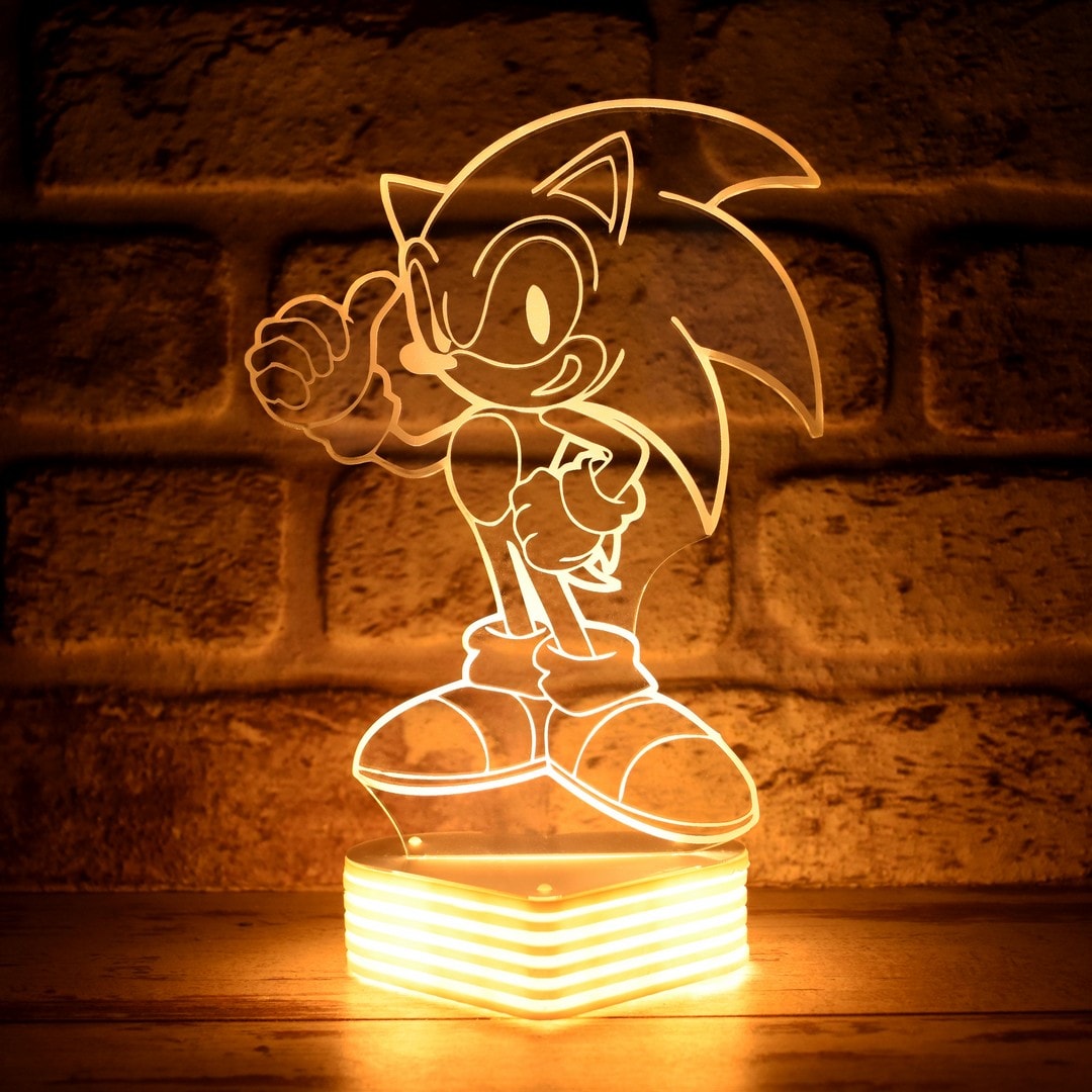 Sonic Çizgi Film ve Oyun Karakteri 3D Lamba