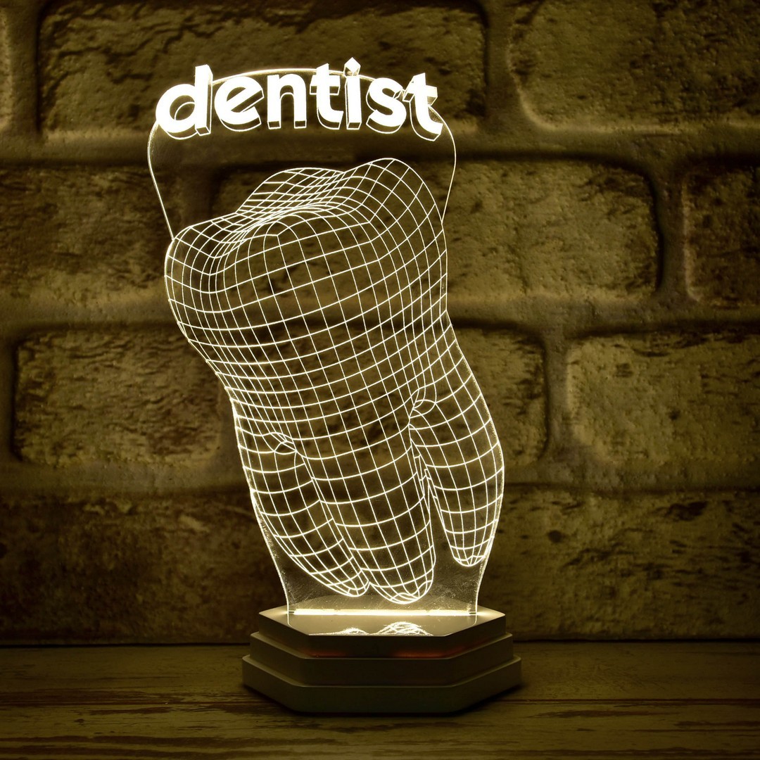 Dişçiye, Diş Doktoruna Hediye Dentist 3D Lamba