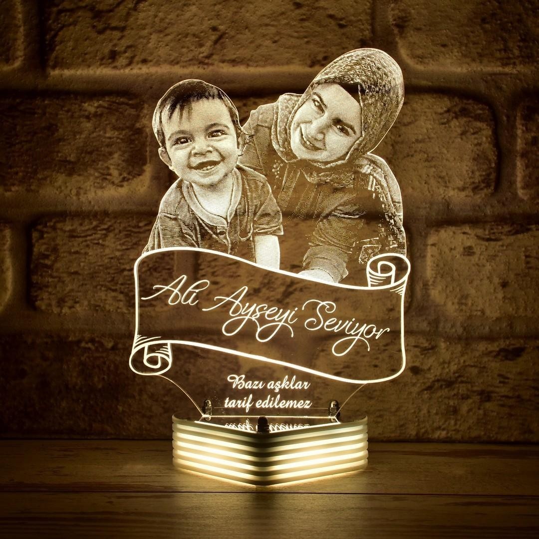 Anneler için, Anne ve Oğul 3D LED Lamba