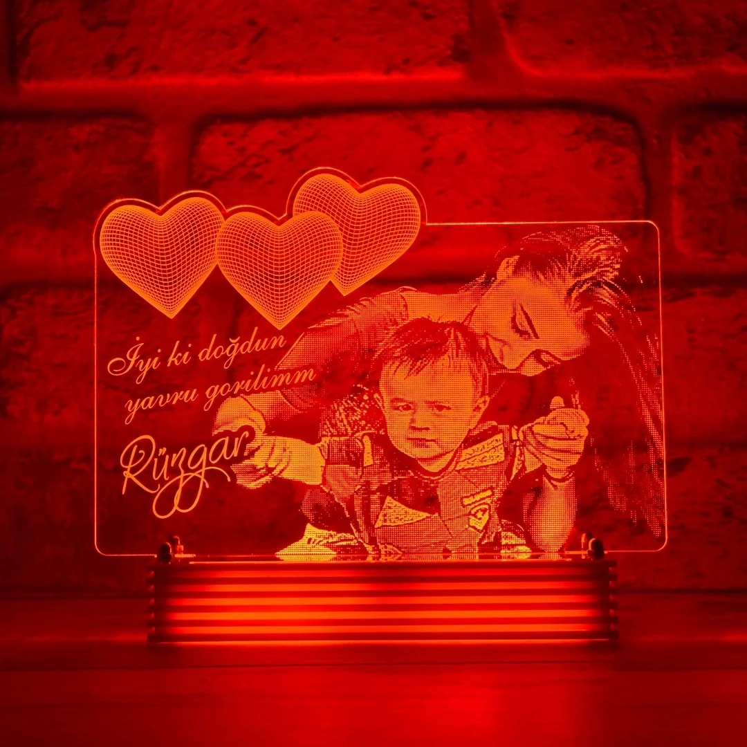 Anneye verilecek en güzel hediye, Resimli 3D Lamba