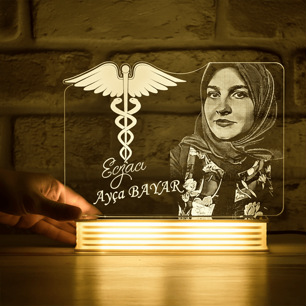 Eczacıya Hediye Meslek Hediyeleri Kişiye Özel 3D Lamba