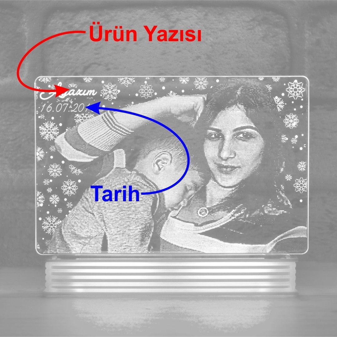 Anneye En Anlamlı Hediye, Resimli 3D Lamba