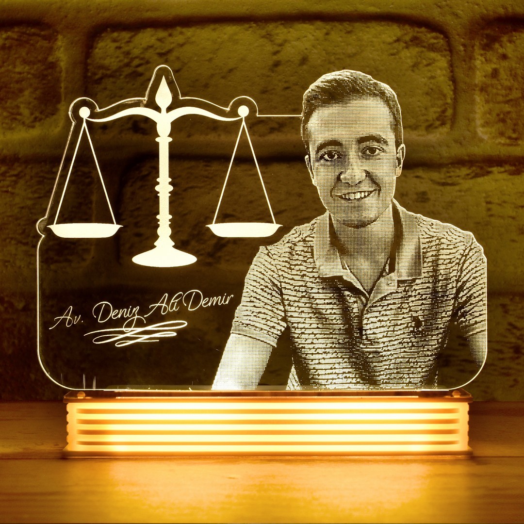 Avukata Hediye Meslek Hediyeleri Resimli 3D Lamba