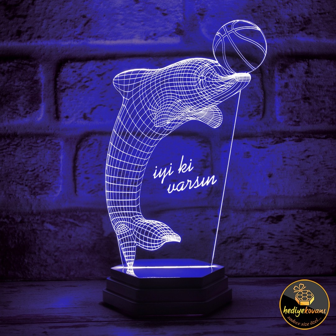 Üç Boyutlu Yunus 3D Lamba