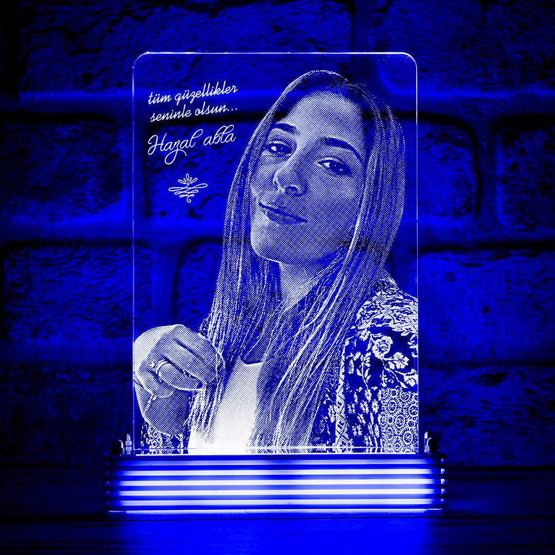 Kadına Hediye Bayan Arkadaşa Hediye Resimli 3D Lamba