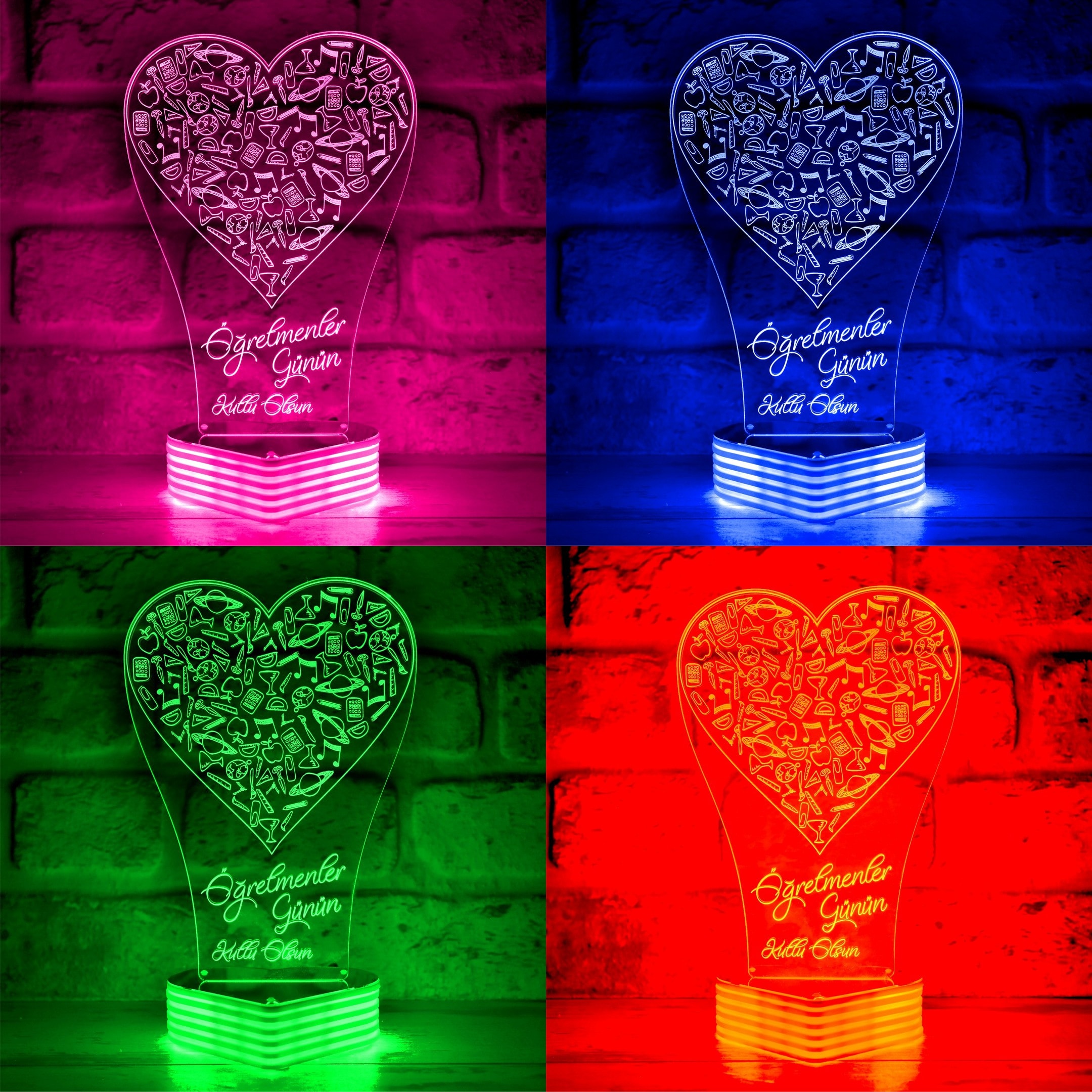 Öğretmenler Günü Hediyesi Kişiye Özel 3D LED Lamba