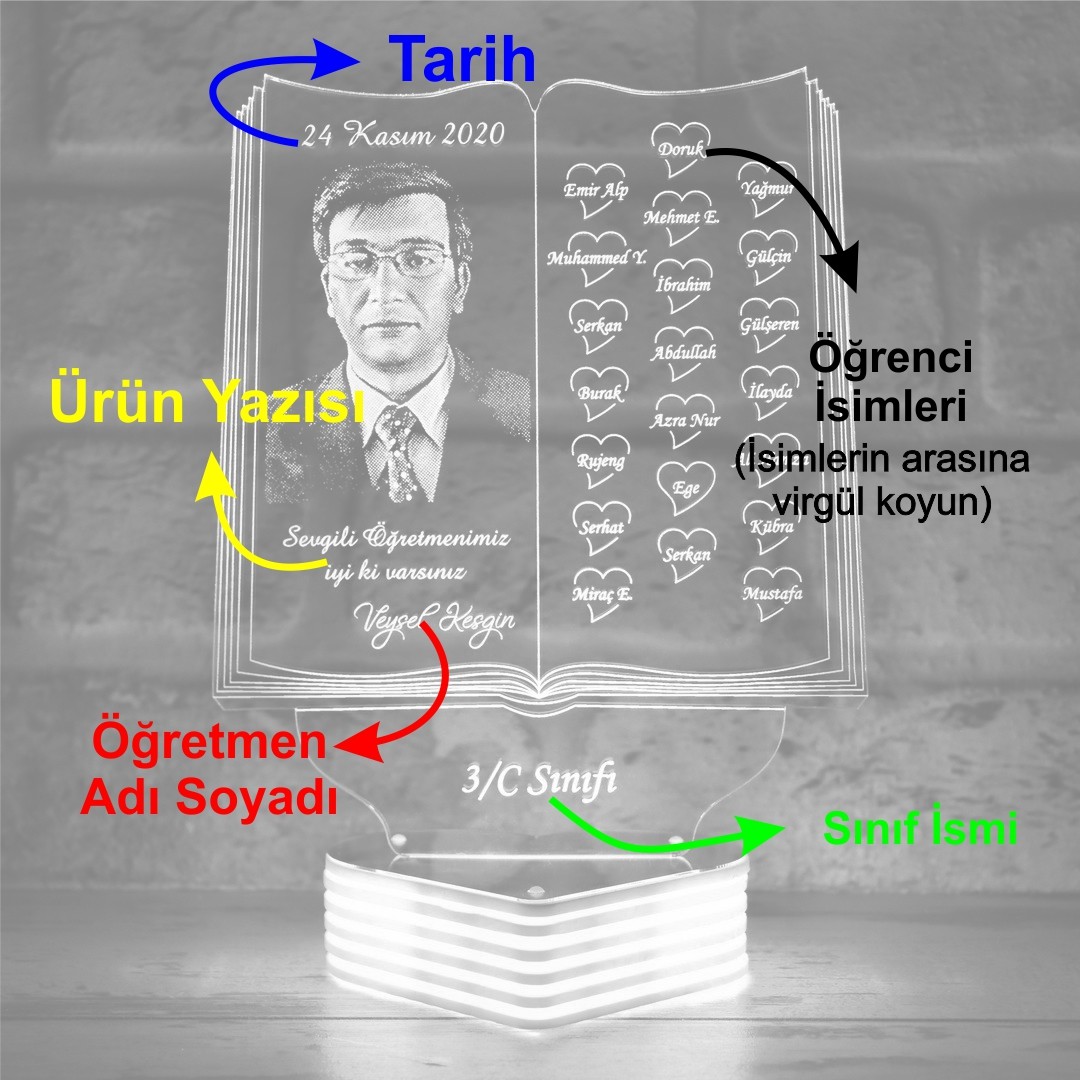 Erkek Öğretmene Alınacak En Güzel Hediye 3D Lamba