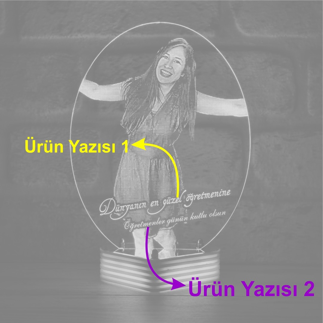 Öğretmene Hediye Kişiye Özel 3D Lamba