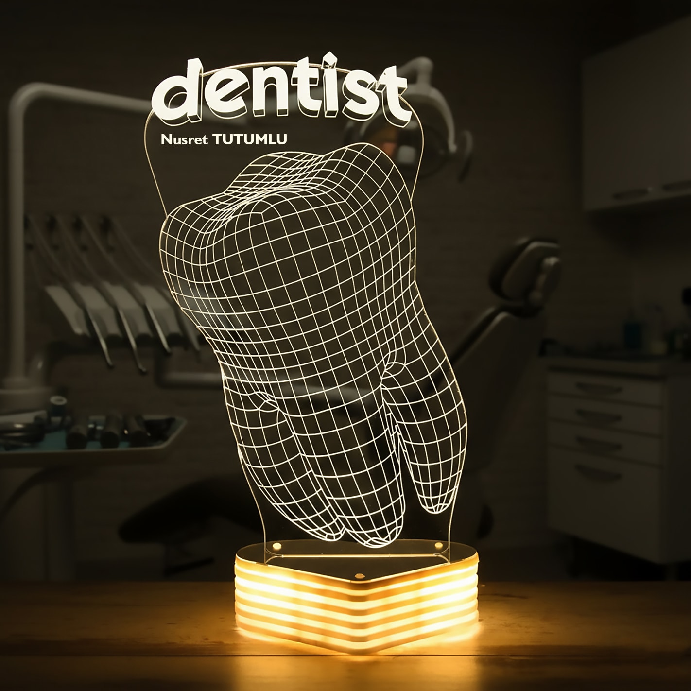 Dişçiye, Diş Doktoruna Hediye Dentist 3D Lamba