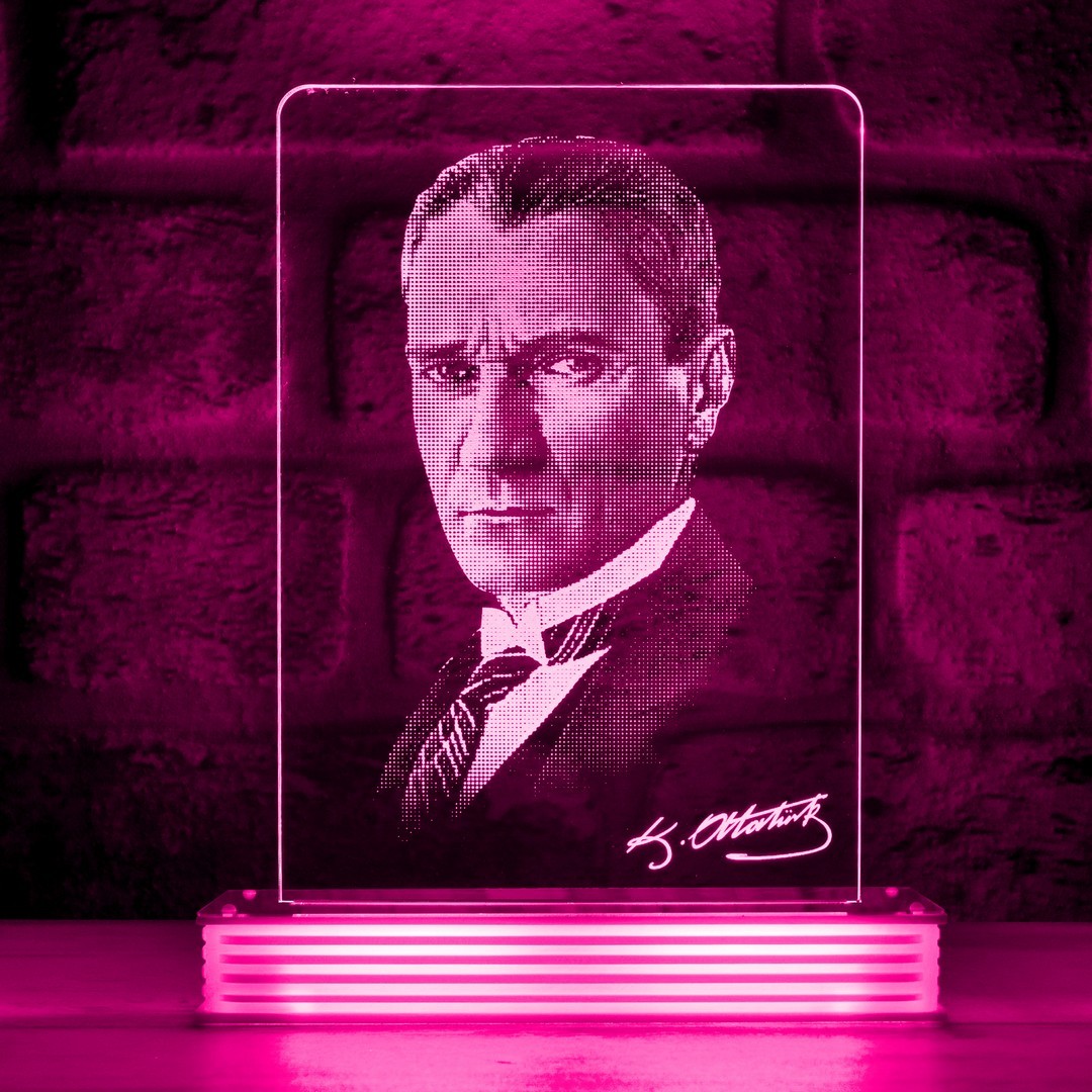 Atatürk Görselli 3D Lamba