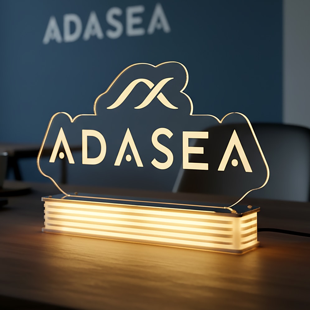 Firma Logolarına Özel Kesilmiş 3D Lamba