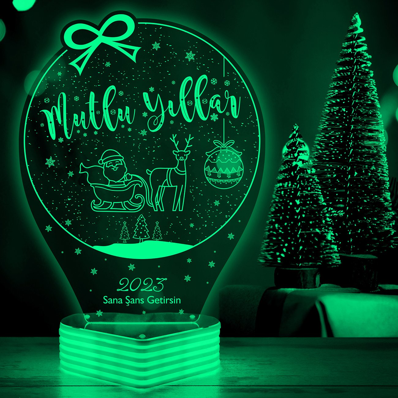 Yılbaşı Hediyesi, Kişiye Özel 3D LED Yılbaşı Lambası