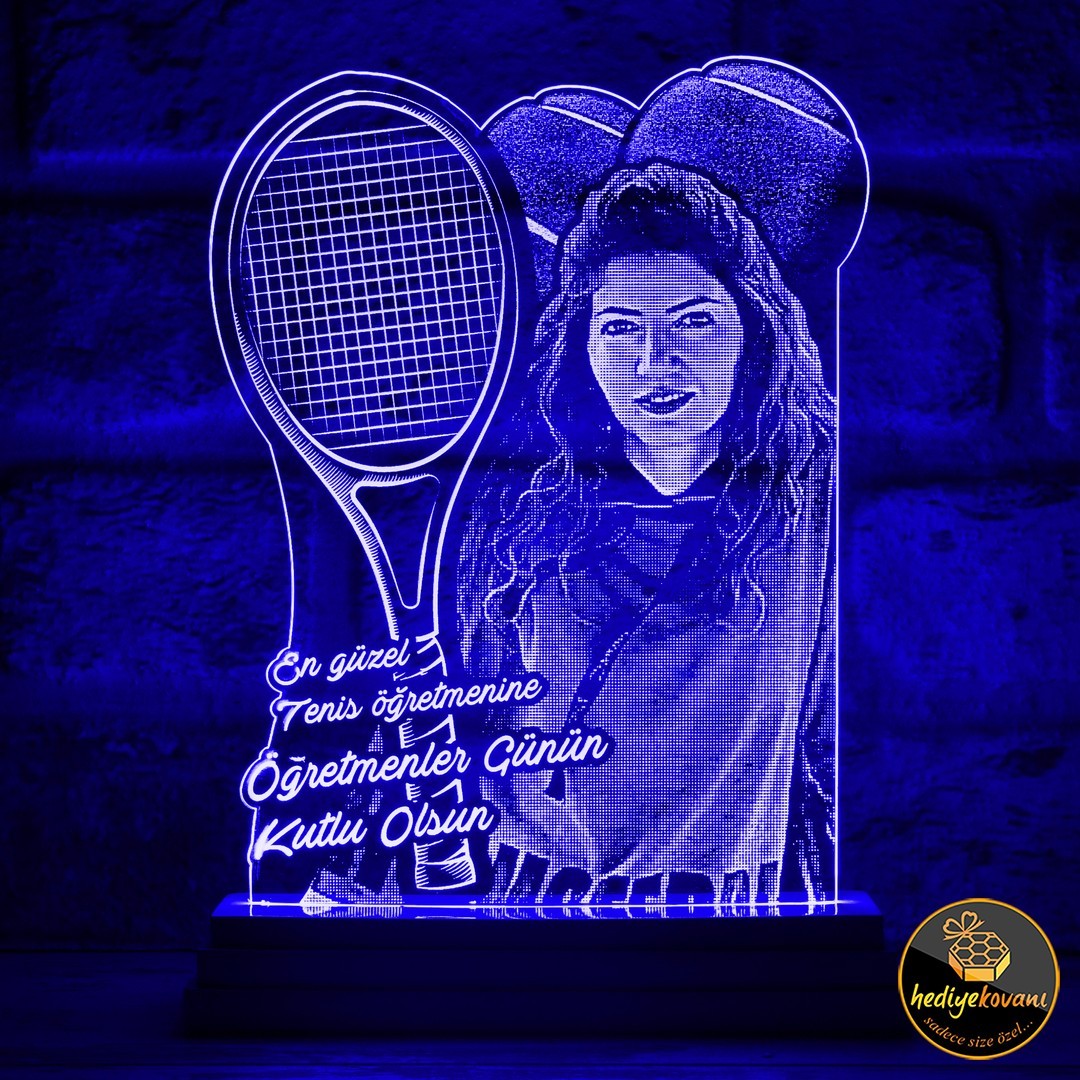 Tenis Hocasına ve Tenisseverlere Hediye Meslek Hediyesi 3D Lamba