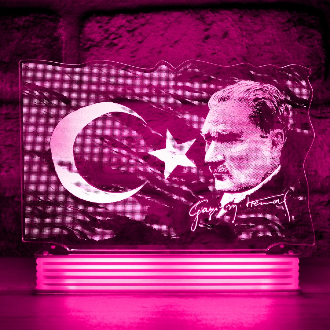 Atatürk Hediyesi, Atatürk ve Türk Bayrağı 3D LED Lamba