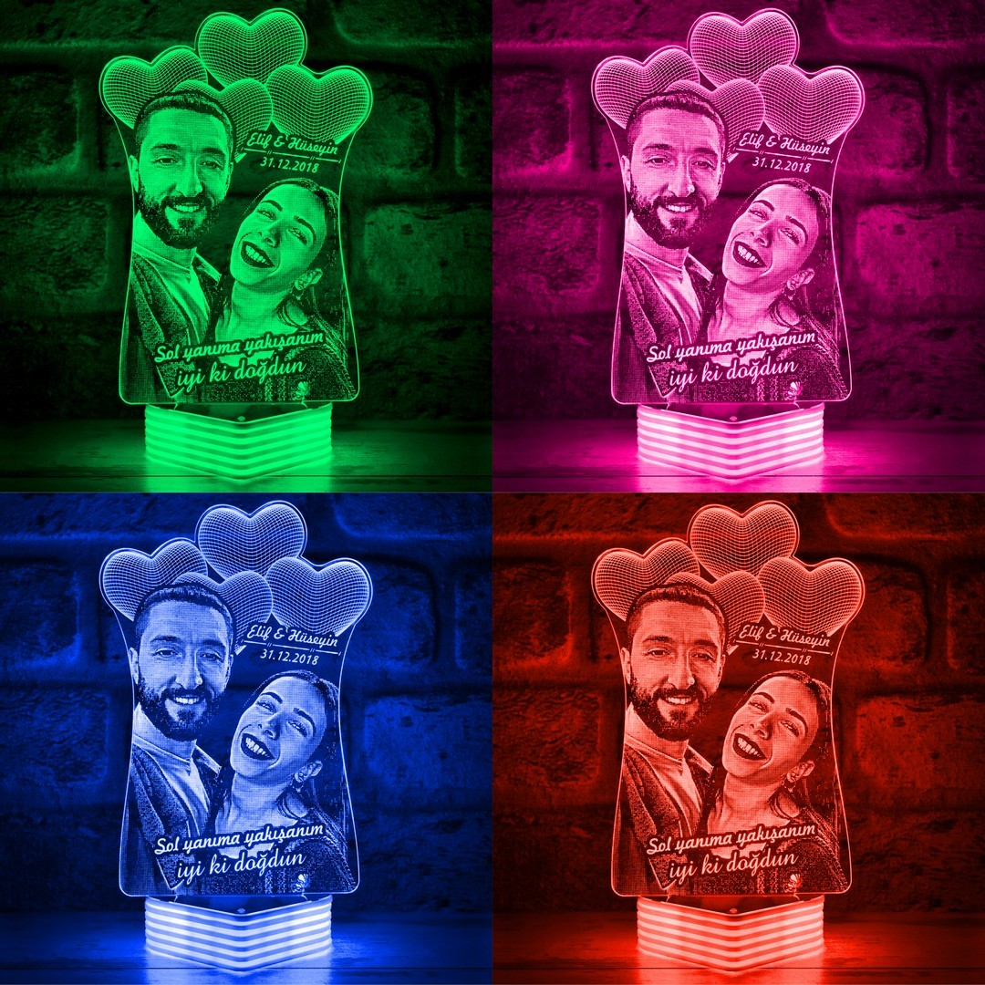 Çiftlere Özel Sevgiliye Hediye, Fotoğraflı LED Aydınlatma