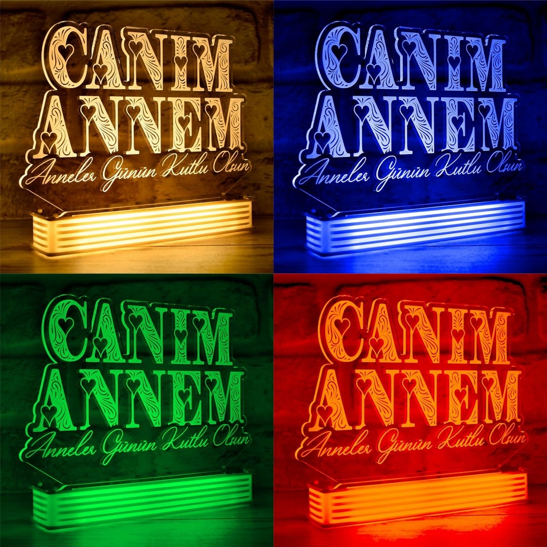 Canım Annem 3D Lamba