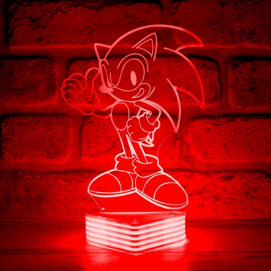 Sonic Çizgi Film ve Oyun Karakteri 3D Lamba