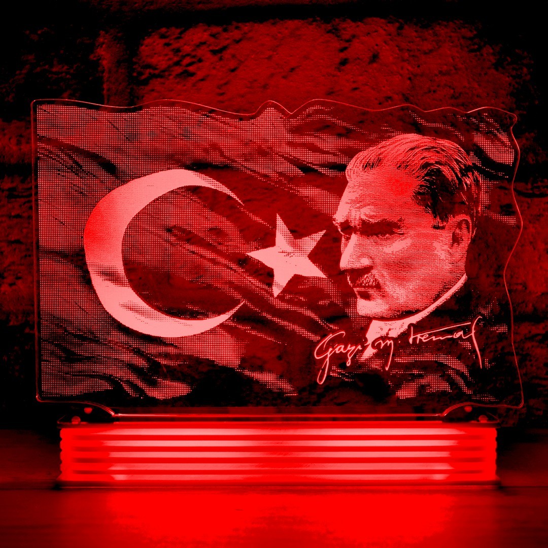 Atatürk Hediyesi, Atatürk ve Türk Bayrağı 3D LED Lamba