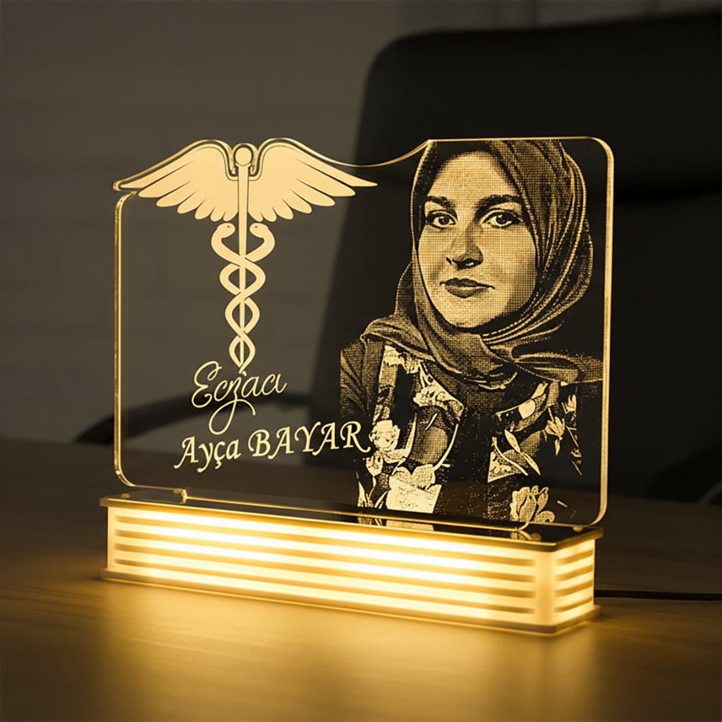Eczacıya Hediye Meslek Hediyeleri Kişiye Özel 3D Lamba