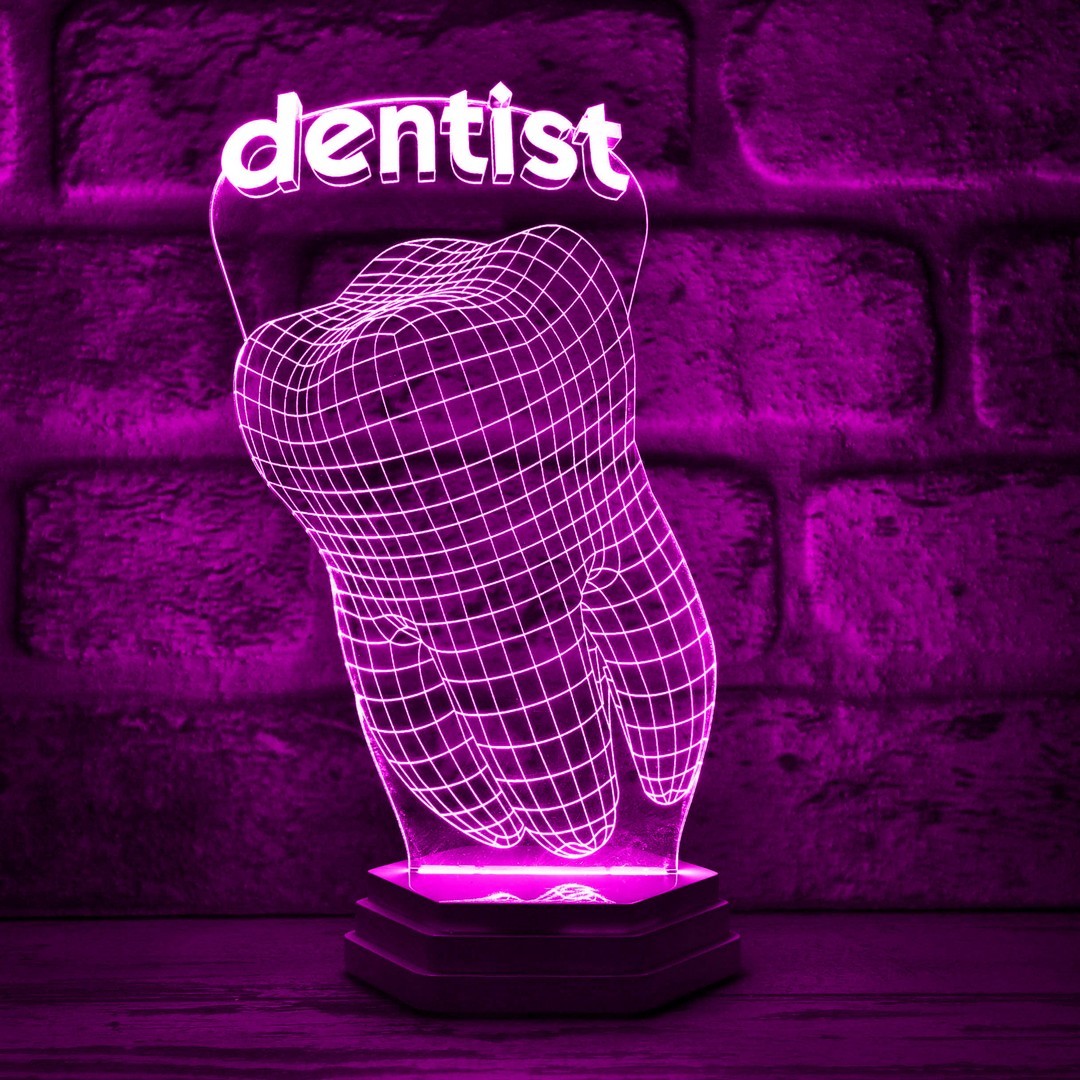Dişçiye, Diş Doktoruna Hediye Dentist 3D Lamba