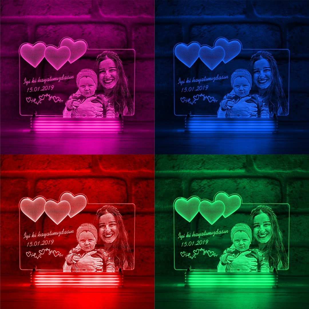 Anneye Hediye, Fotoğraflı Aydınlatma 3D Lamba