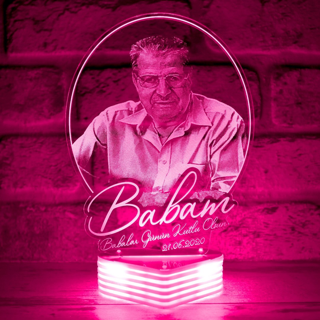 Babaya Hediye, Fotoğraflı 3D Lamba