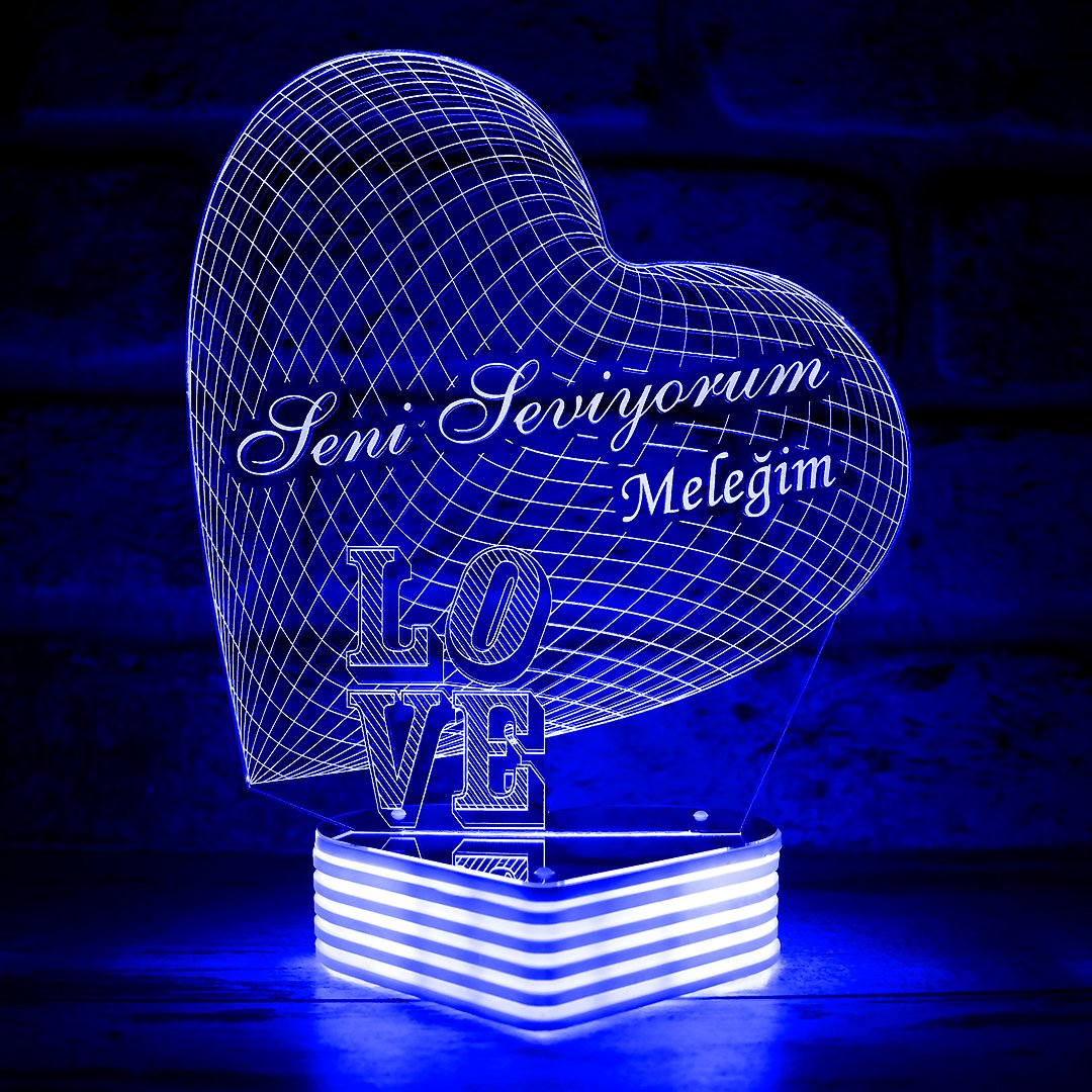 Sevgiliye Hediye LOVE 3D Lamba