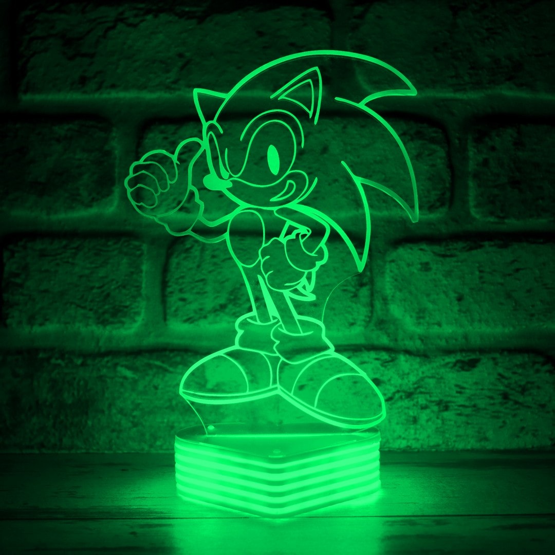 Sonic Çizgi Film ve Oyun Karakteri 3D Lamba