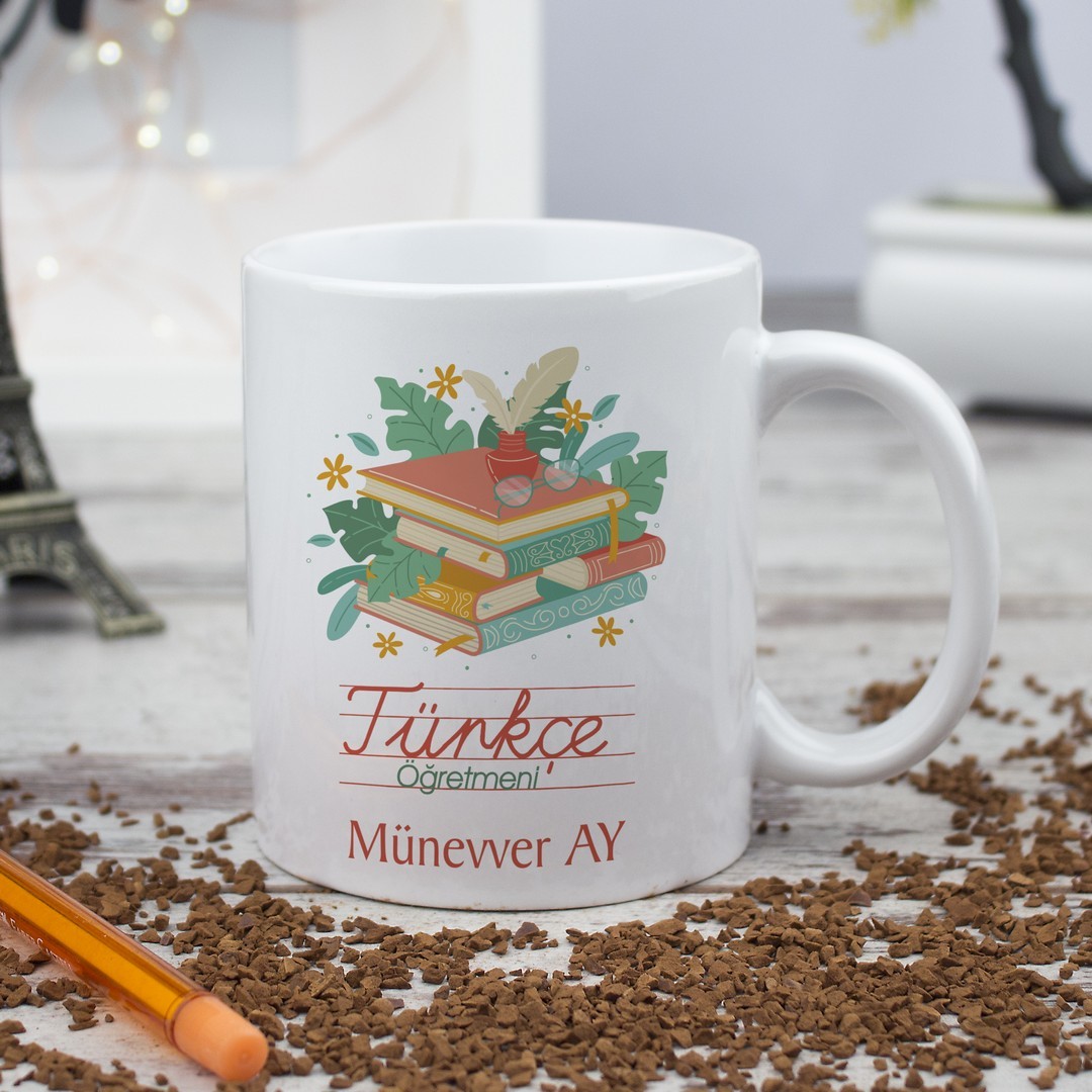 Türkçe Öğretmenine Hediye Kupa Bardak
