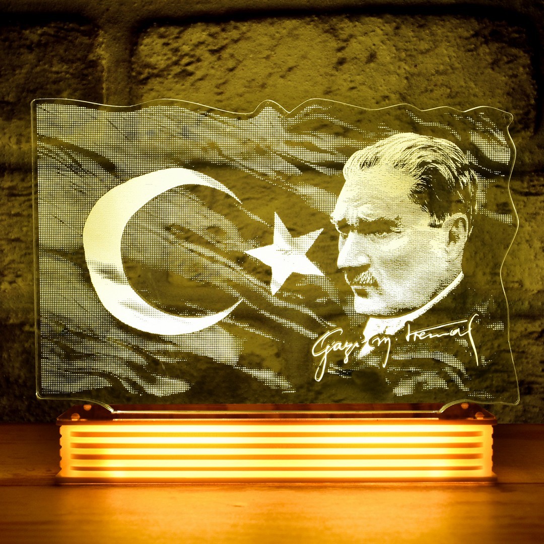 Atatürk Hediyesi, Atatürk ve Türk Bayrağı 3D LED Lamba