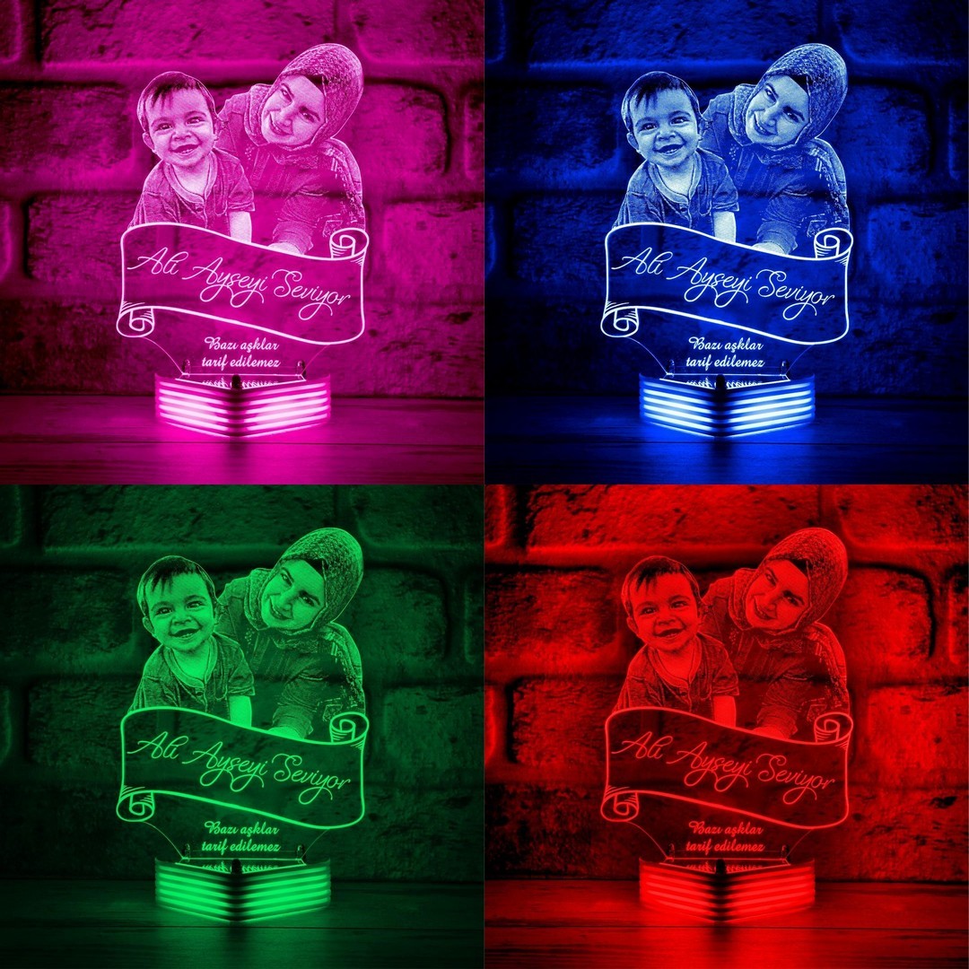 Anneler için, Anne ve Oğul 3D LED Lamba