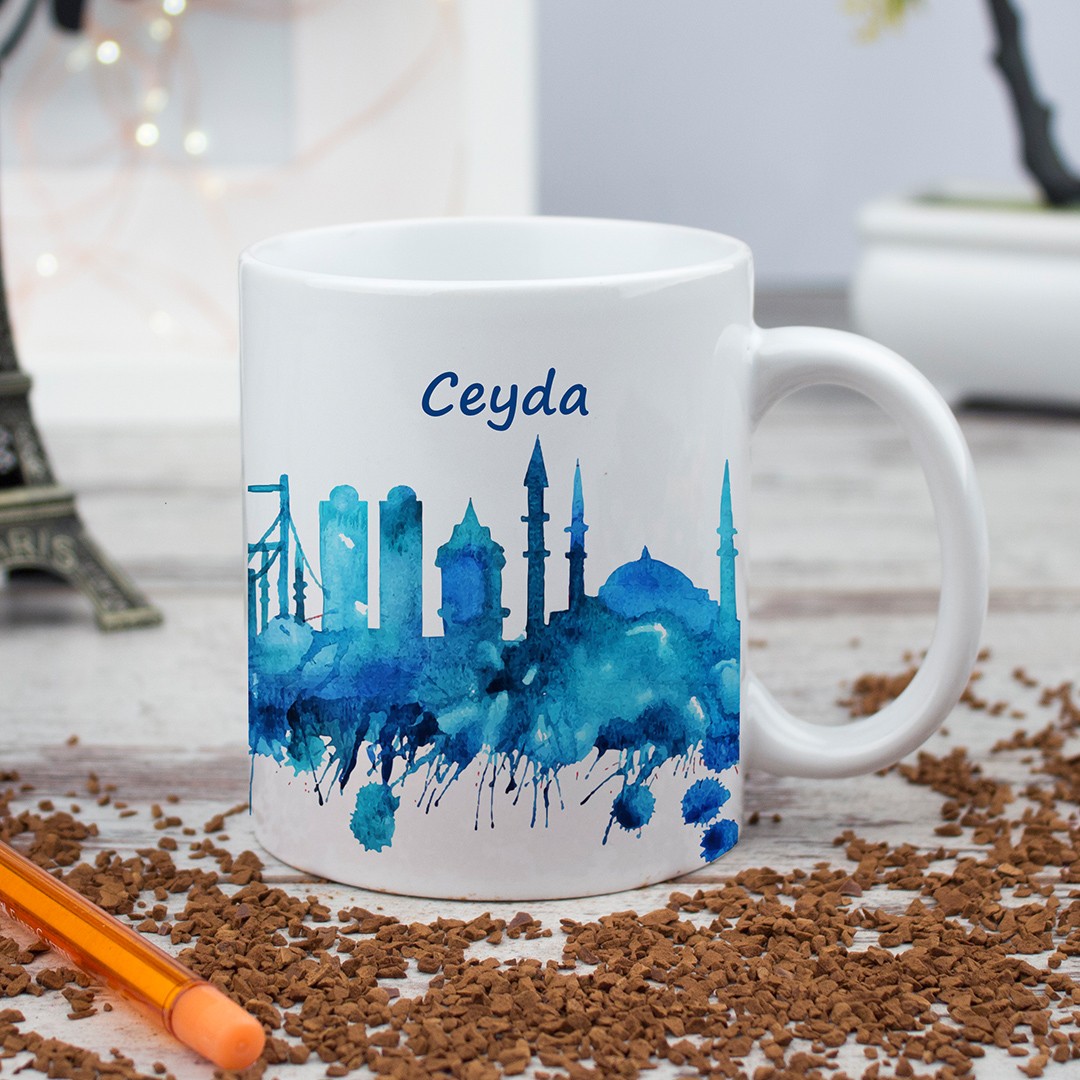 İstanbul Hediyesi İsim Yazılı Arkadaşa Hediye Kupa Bardak -