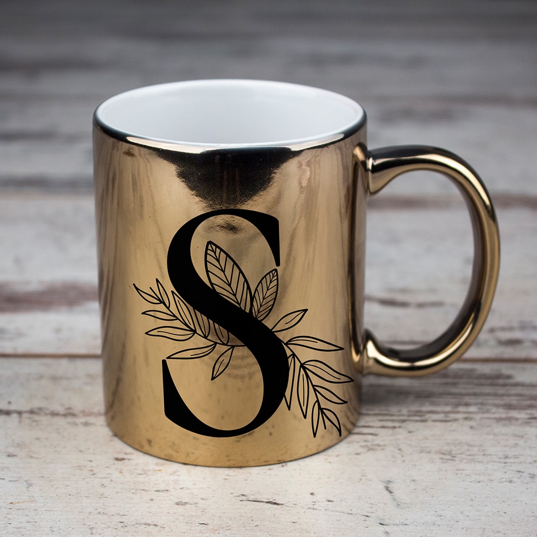 Gold Kaplama, Harf Yazılı Kişiye Özel Kupa Bardak