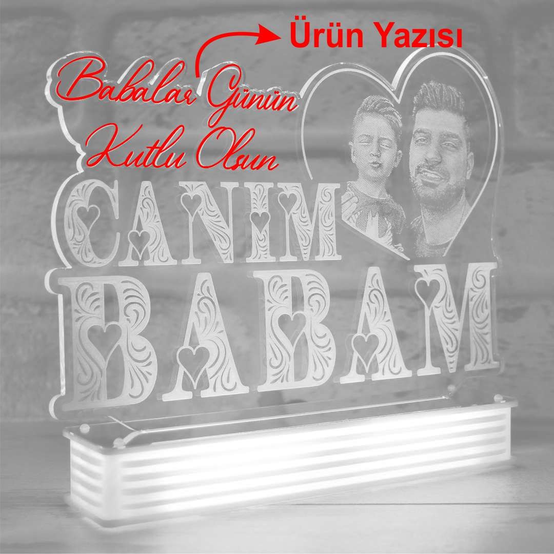 Canım Babam Babalar Günü Hediyesi, Fotoğraflı Lamba