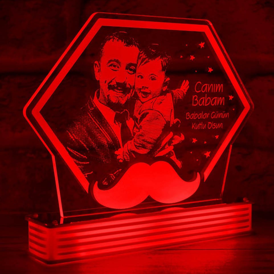 Babaya verilecek en güzel hediye, Resimli 3D Lamba