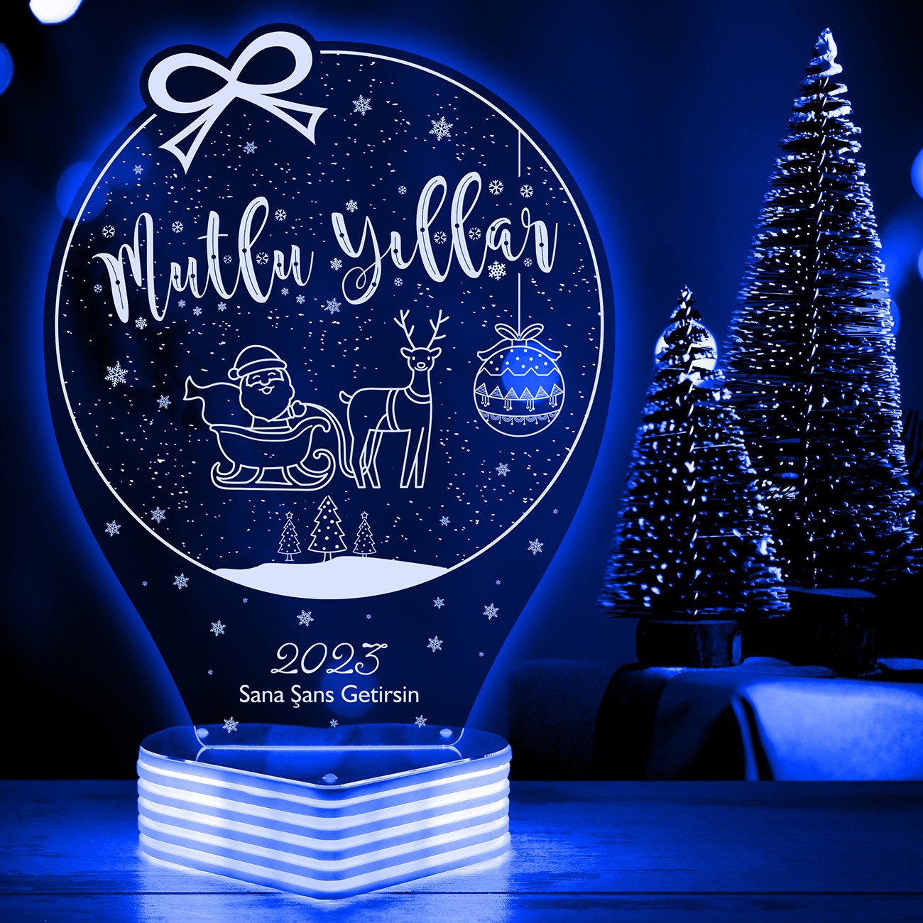 Yılbaşı Hediyesi, Kişiye Özel 3D LED Yılbaşı Lambası