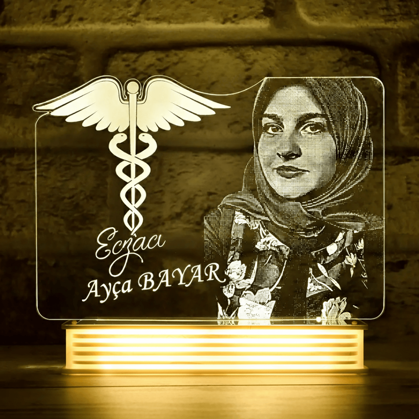 Eczacıya Hediye Meslek Hediyeleri Kişiye Özel 3D Lamba
