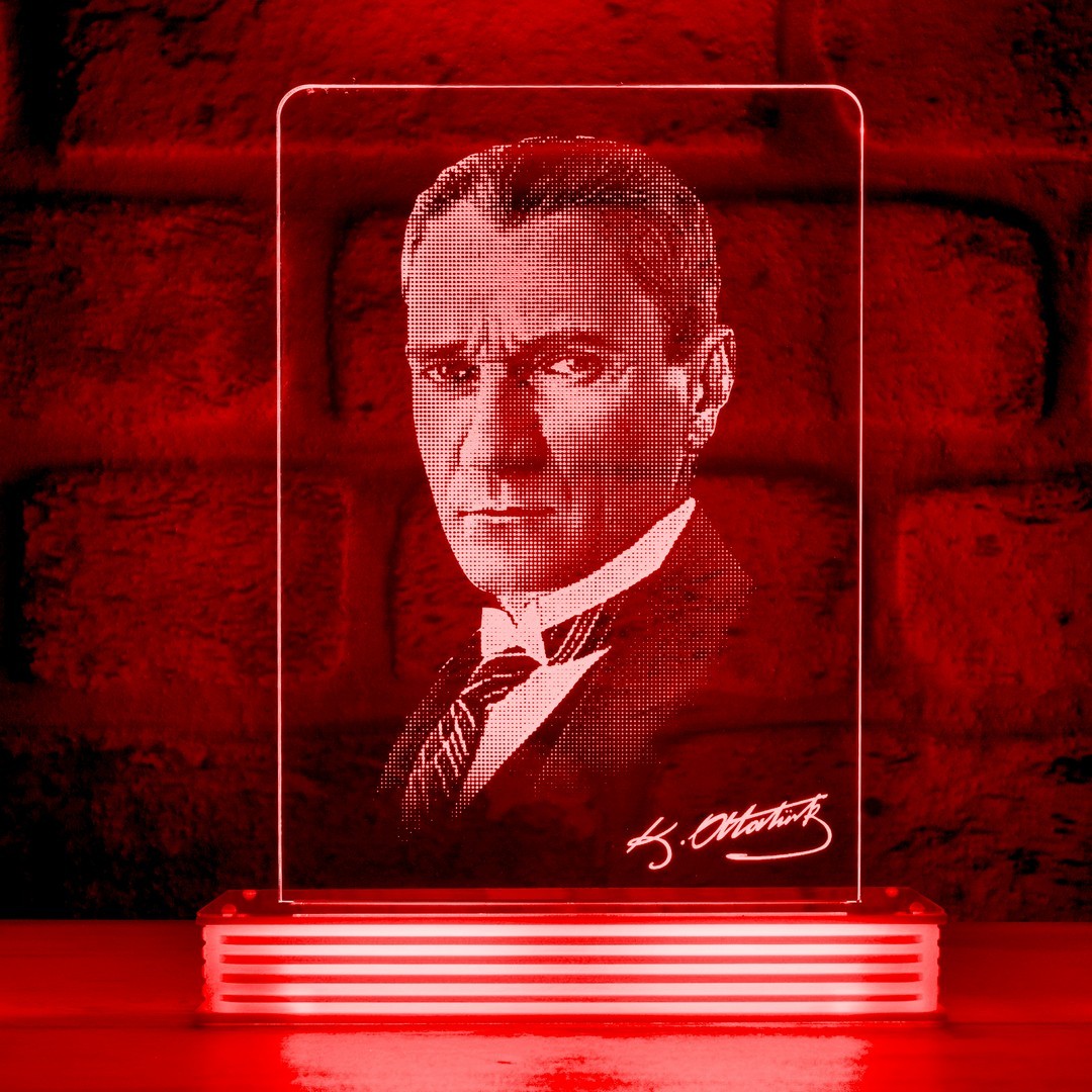 Atatürk Görselli 3D Lamba