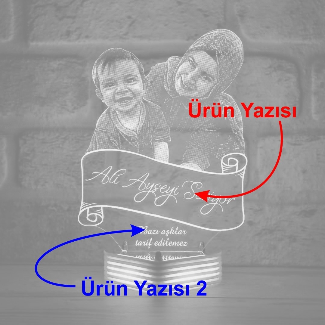 Anneler Günü Hediyesi, Resimli Kişiye Özel 3D Lamba