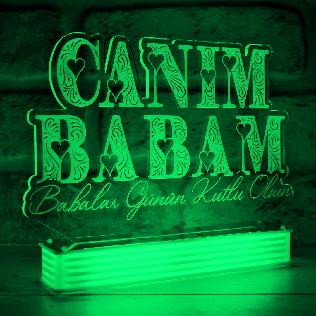 Canım Babama Hediye, Resimli 3D Lamba