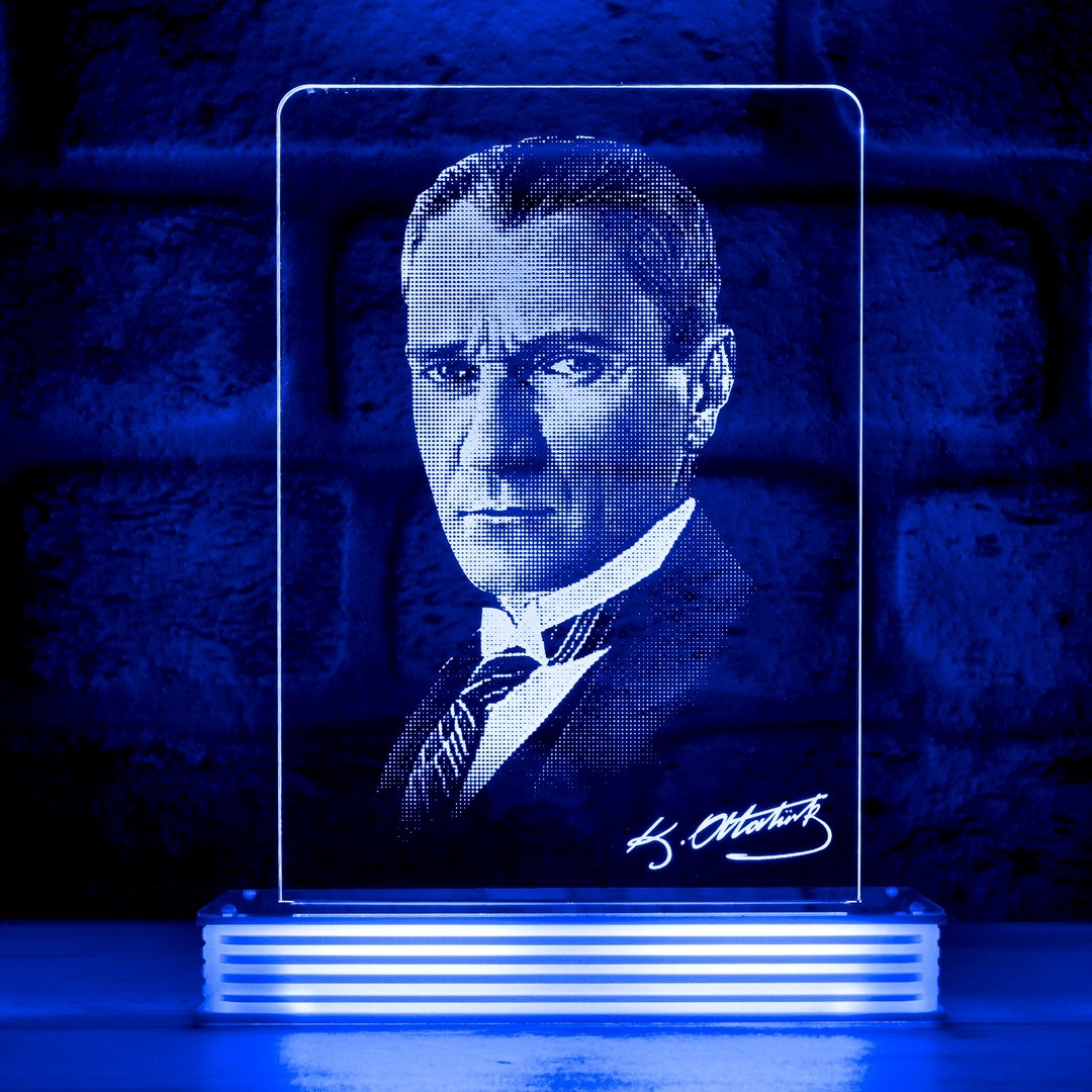 Atatürk Görselli 3D Lamba