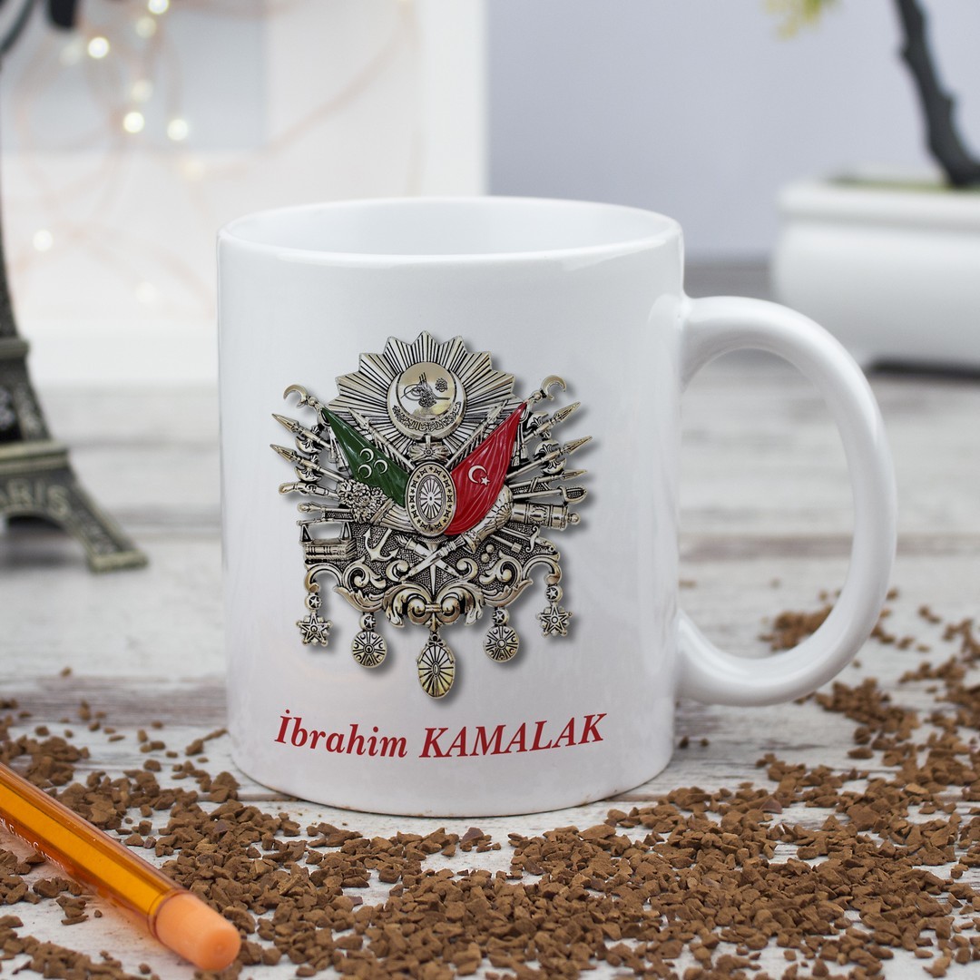 Osmanlı Tuğrası Logolu Kişiye Özel Kupa Bardak