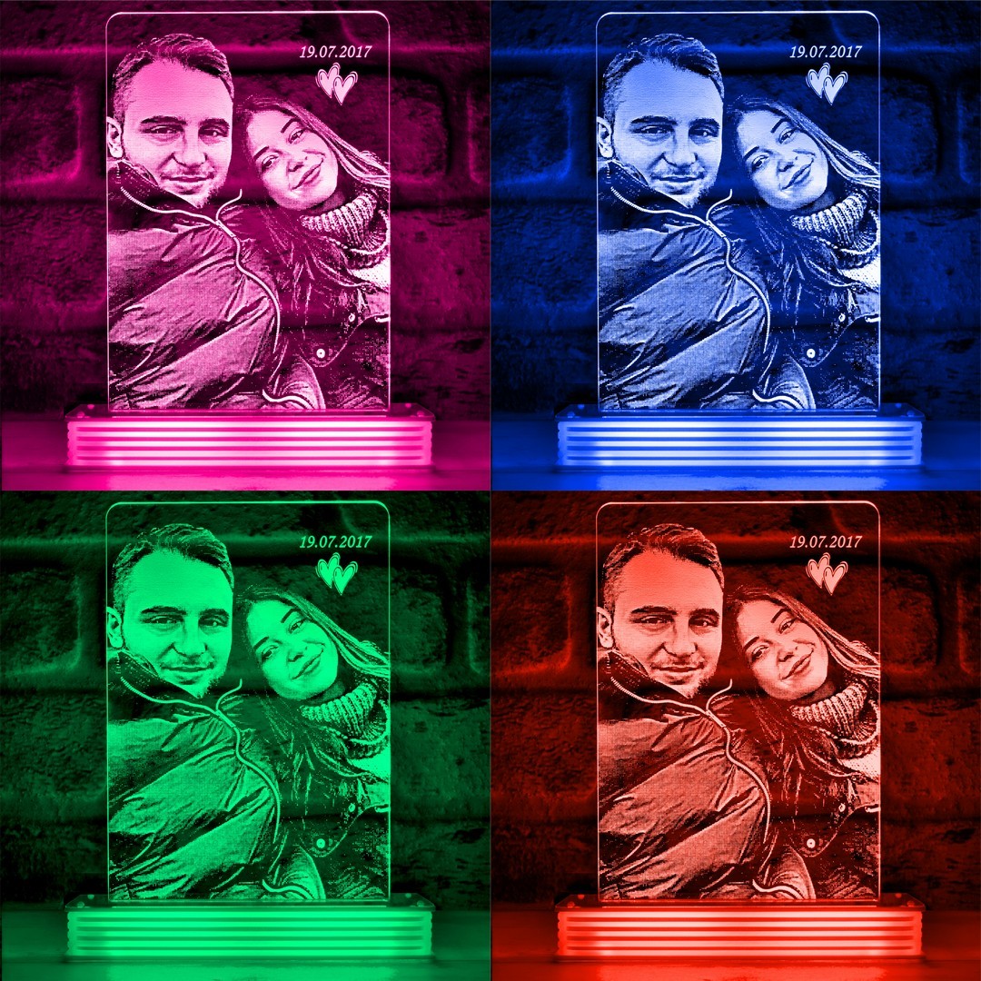 Çiftlere Özel Sevgiliye Hediye, Fotoğraflı LED Aydınlatma