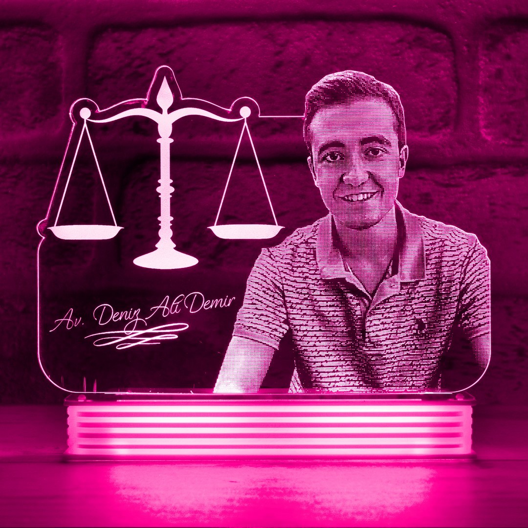 Avukata Hediye Meslek Hediyeleri Resimli 3D Lamba