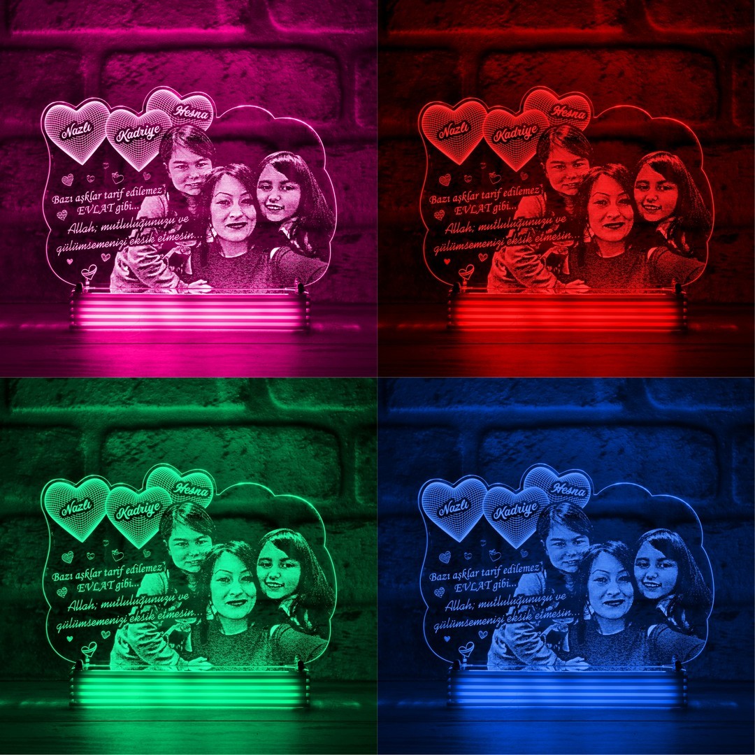 Anneye Hediye, Fotoğraflı Aydınlatma 3D Lamba