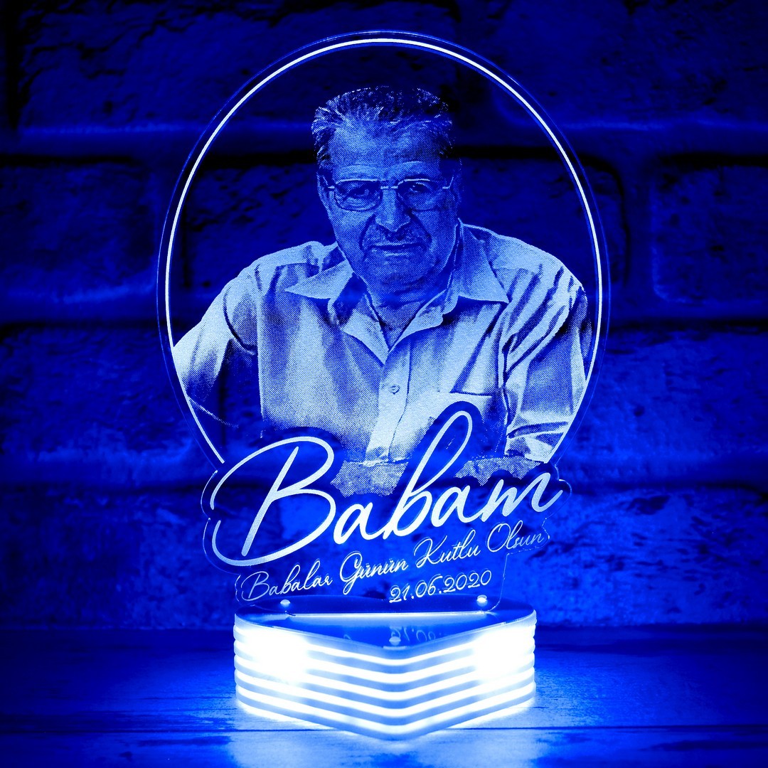 Babaya Hediye, Fotoğraflı 3D Lamba