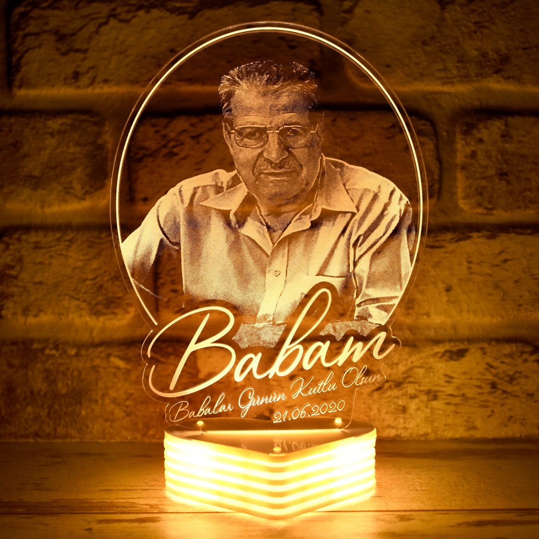 Babaya Hediye, Fotoğraflı 3D Lamba