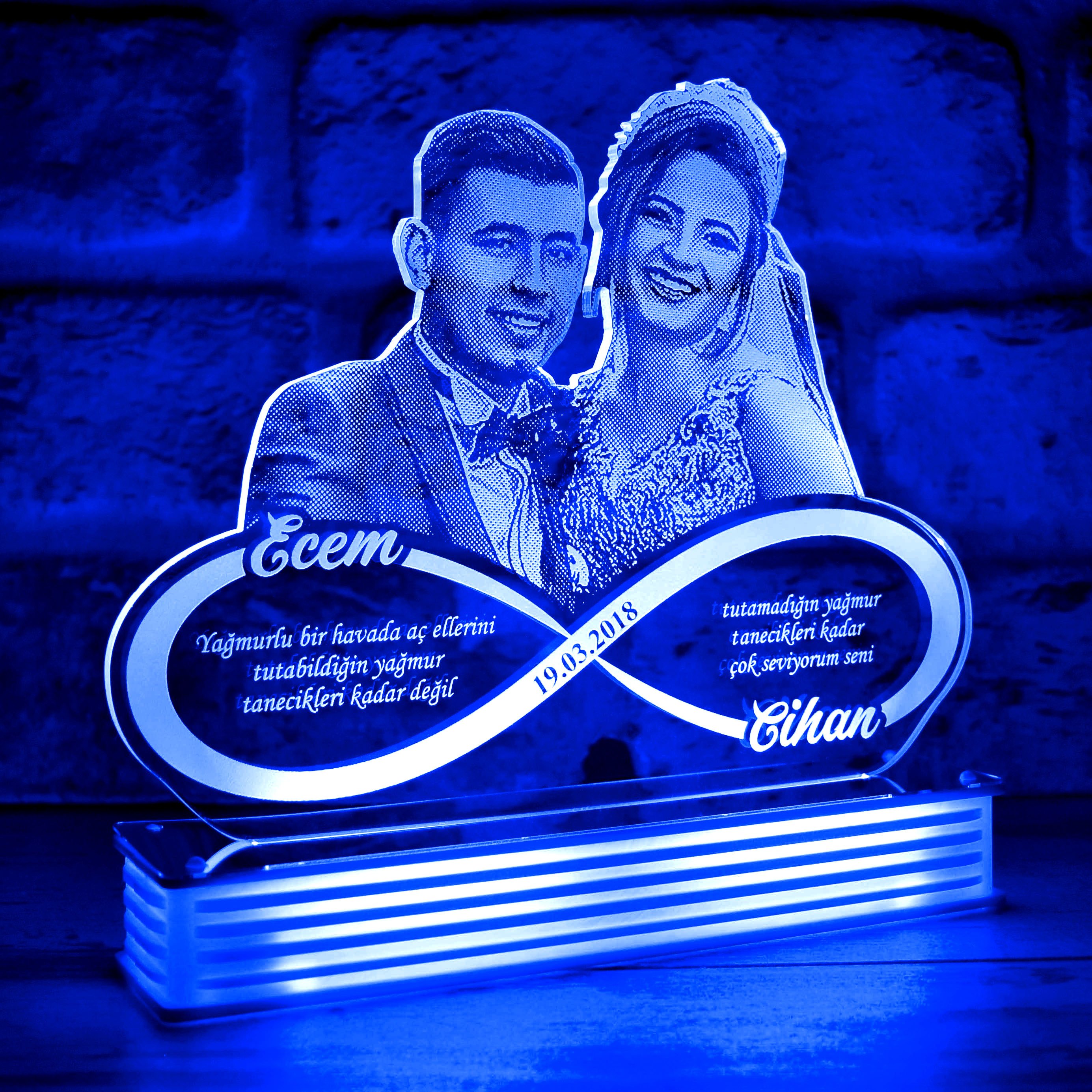 Evlilik Yıldönümü Hediyesi, Eşe Yıldönümü Hediyesi, 3D LED Lamba