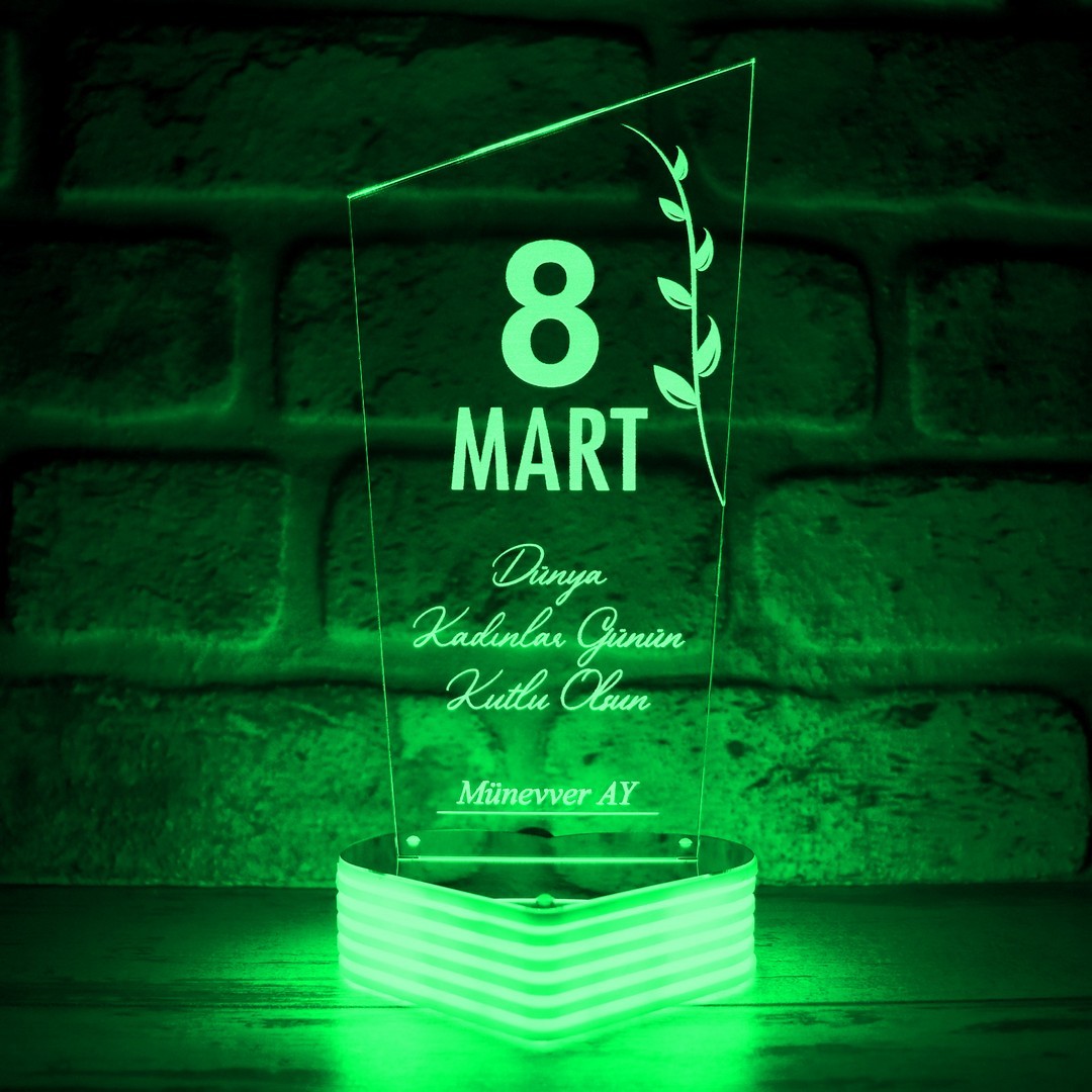 8 Mart Dünya Kadınlar Günü Hediyesi 3D Lamba